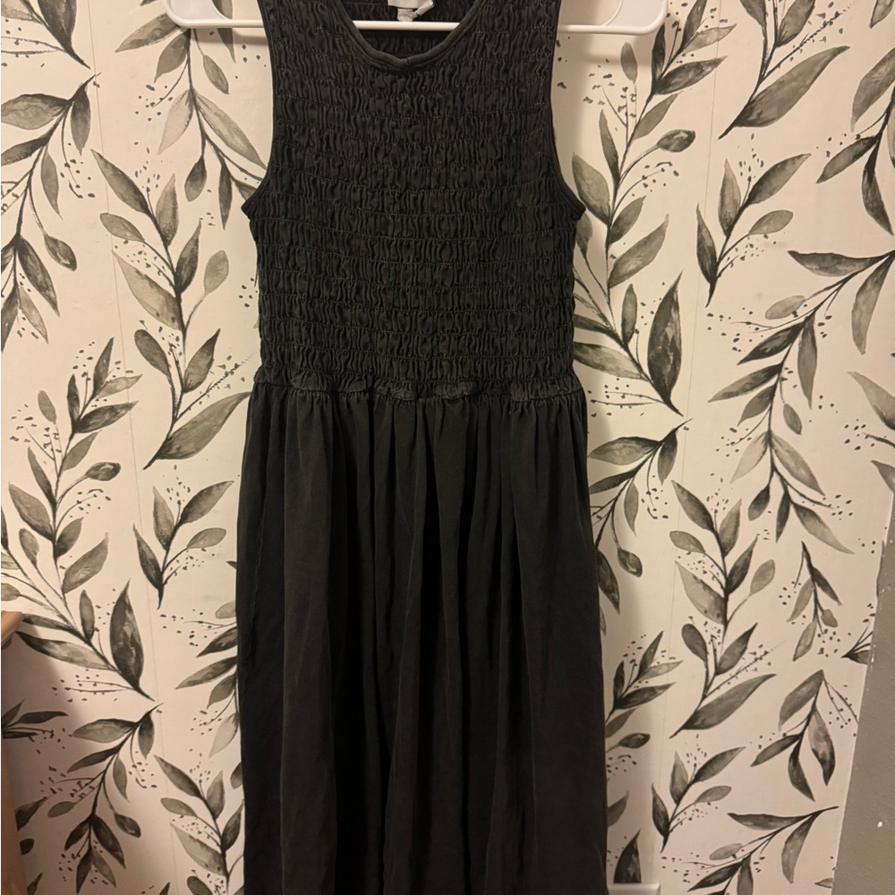 Vintage Lee Sleeveless Smocked Midi Dress Boho Chic